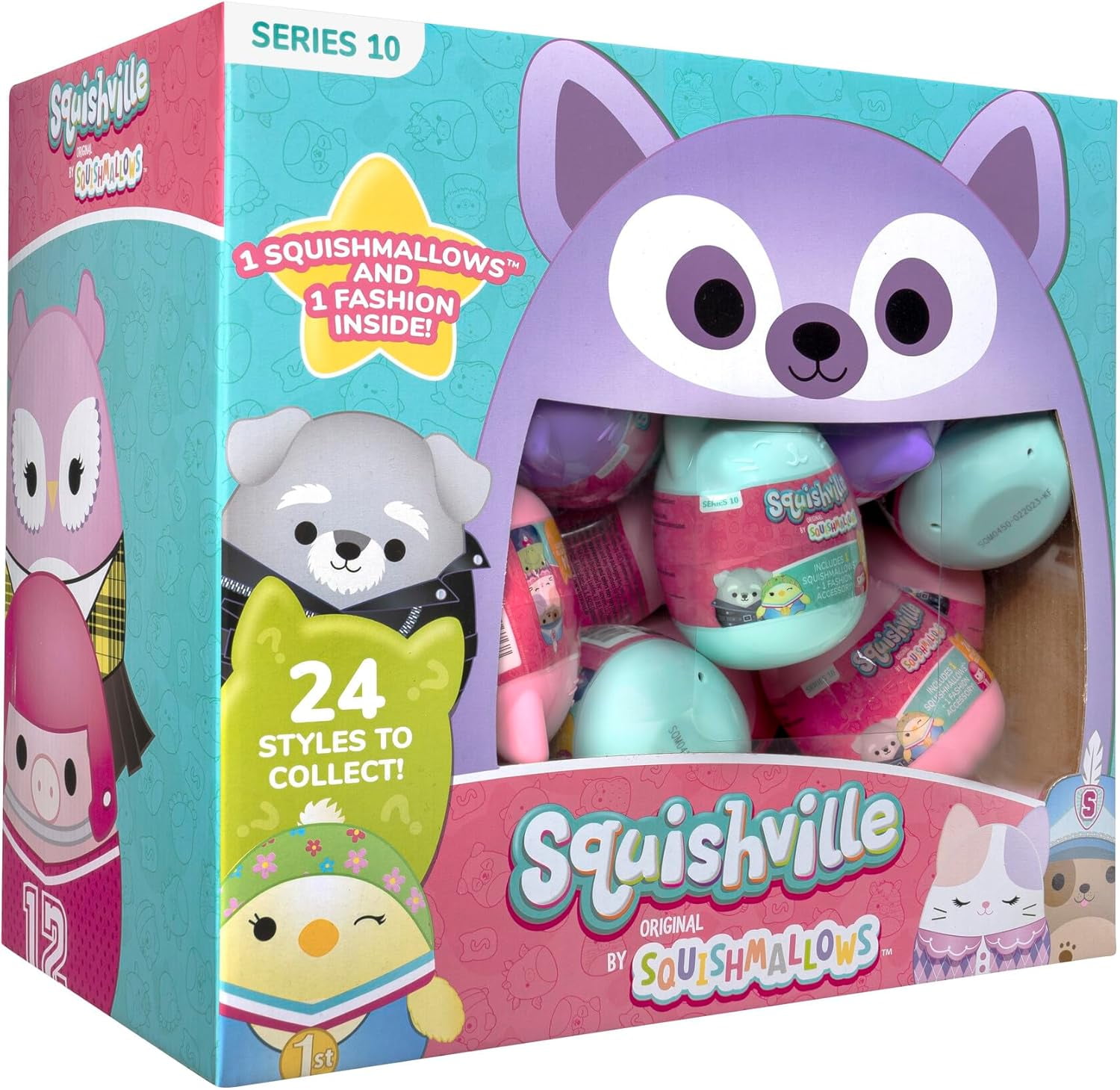 Squishmallows Squishville Series 10 Mini Eggs Mystery Plush (24 Pack) Official Jazwares Plush - Styles May Vary - Gift for Boys, Girls & Kids