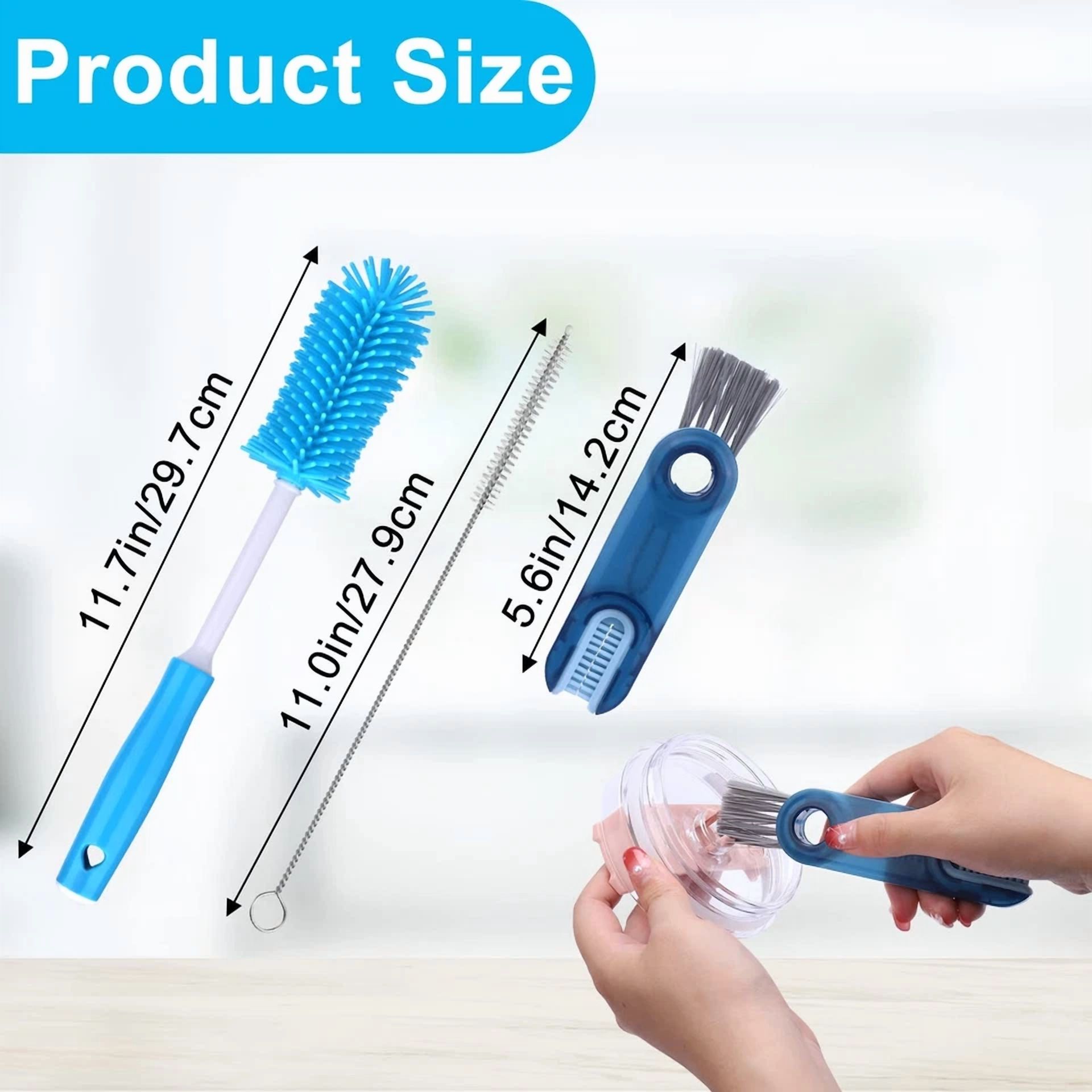 CIRCLE- 3 Pack Water Bottle Cleaner Brush Kit For Sports Water Bottle, Baby Bottles