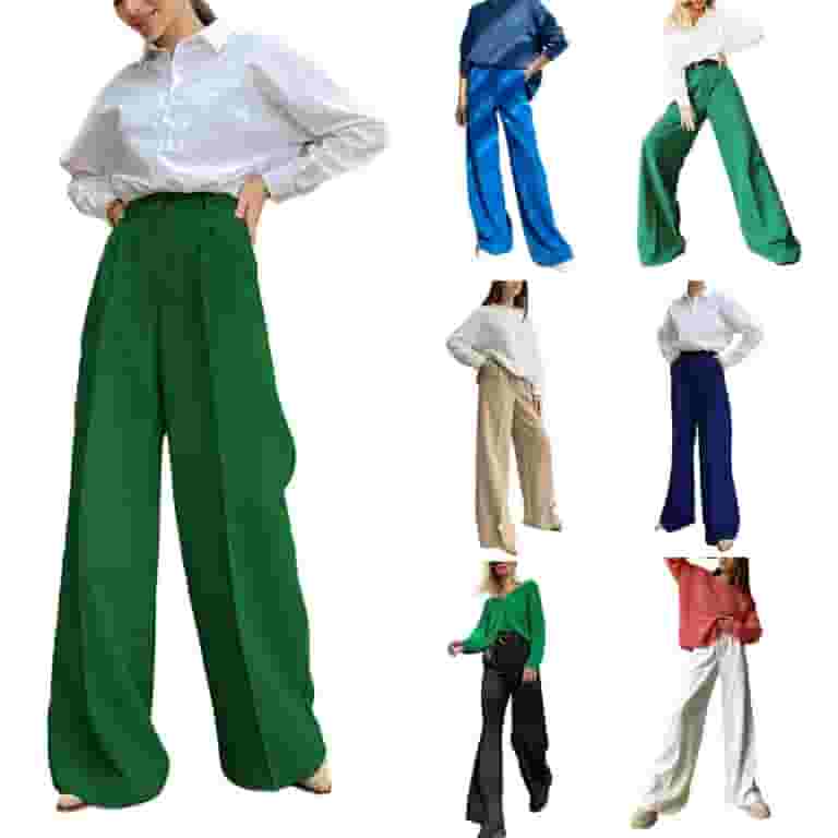 【COLOR iN ID】Emma Thin Loose Fit Slacks Multitrust Women Casual Suit Pants Solid Color Loose Stretch
