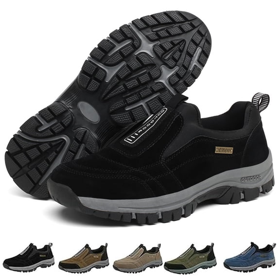 Men's Comfortable Waterproof Orthopedic Walking Shoes - Slip On Hiking Shoes for Men