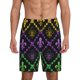 thumbnail image 1 of Balery Mardi Gra Geometric Pantalones cortos de pijama de punto de algodón para hombre con cinturilla y bolsillos-3X-Large, 1 of 6