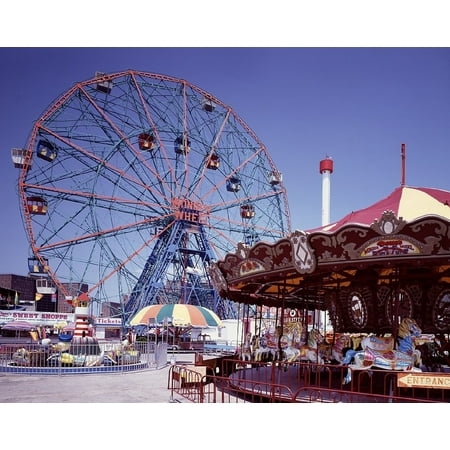 LAMINATED POSTER Ferris Wheel Amusement Park New York Coney Island Poster Print 24 x
