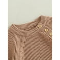 thumbnail image 5 of Bagilaanoe Newborn Baby Girl Boy Knitting Romper Sweatshirt Long Sleeve Bodysuit Sweater 6M 9M 12M 18M Infant Casual Ribbed Tops, 5 of 7