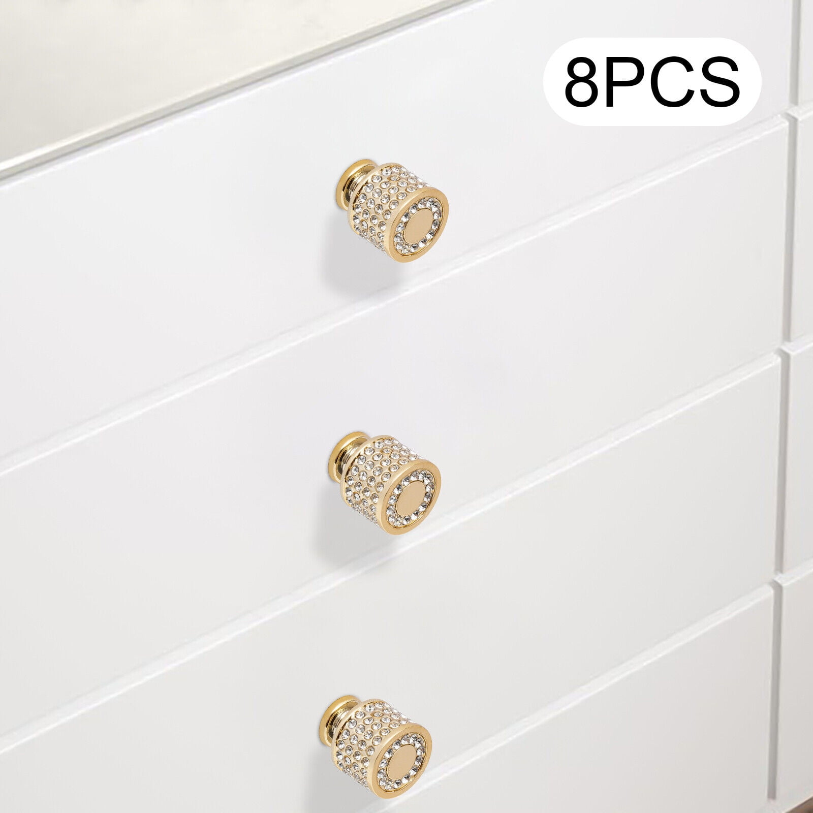 Miumaeov Crystal Brass Door Knobs Clear Diamond Cupboard Drawers Furniture Handle Cabinet