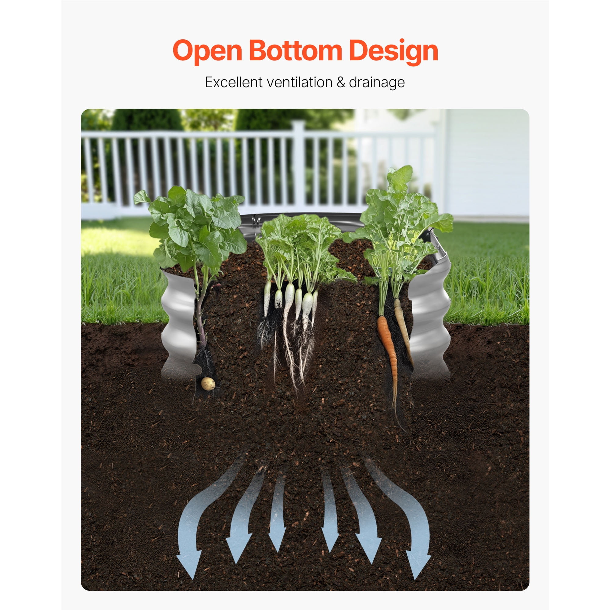 KFFKFF Metal Raised Garden Bed, 4 x 2 x 1 ft Oval Outdoor Galvanized Planter Box, Open Bottom Design, Spacious Planter for Vegetables, Flowers, and Succulents, Galvanized Finish