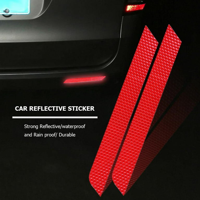 2pcs Car Door Reflective Sticker Warning Tape Stickers Strips 4 Safety Mark  Car