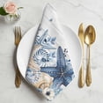thumbnail image 2 of Blue Starfish Coastal Cloth Napkins, Eucalyptus Summer Nautical Shell Wooden Washable and Reusable Dinner Napkins Set of 2, Table Napkin for Kitchen Party Birthday Wedding Hotel Housewarming 20"x20", 2 of 9