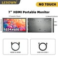 thumbnail image 2 of LESOWN Small Secondary Monitor USB HDMI 7 inch 1024x600 IPS Portable Auxiliary Screen with Dual Speakers PC External Screen Display for Laptop Raspberry Pi Switch Black, 2 of 13