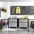 thumbnail image 4 of Metal Garage Storage Cabinet with Wheels, Lockable Rolling Tool Chest with Wheels, Tool Cabinet on Wheels, Utility Cabinet for Home, Office, Garage and Workshop, Black & Gray, 4 of 16