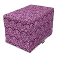 thumbnail image 1 of Victorian Dog Crate Cover, Cheery Toned Damask Motif Flower Scrolling Branches and Leaves Rococo, Easy to Use Pet Kennel Cover for Medium Large Dogs, 35" x 23" x 27", Purple Pale Pink, by Ambesonne, 1 of 6