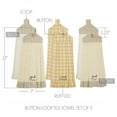 thumbnail image 4 of VHC Brands Cotton Buzzy Bees Button Loop Kitchen Towel Set of 3, Hanging Kitchen Towel, Distressed Appearance, Bath, Kitchen, Rectangle 21x7, Bee Kind, Grateful, Blessed, Vintage Yellow, 4 of 5