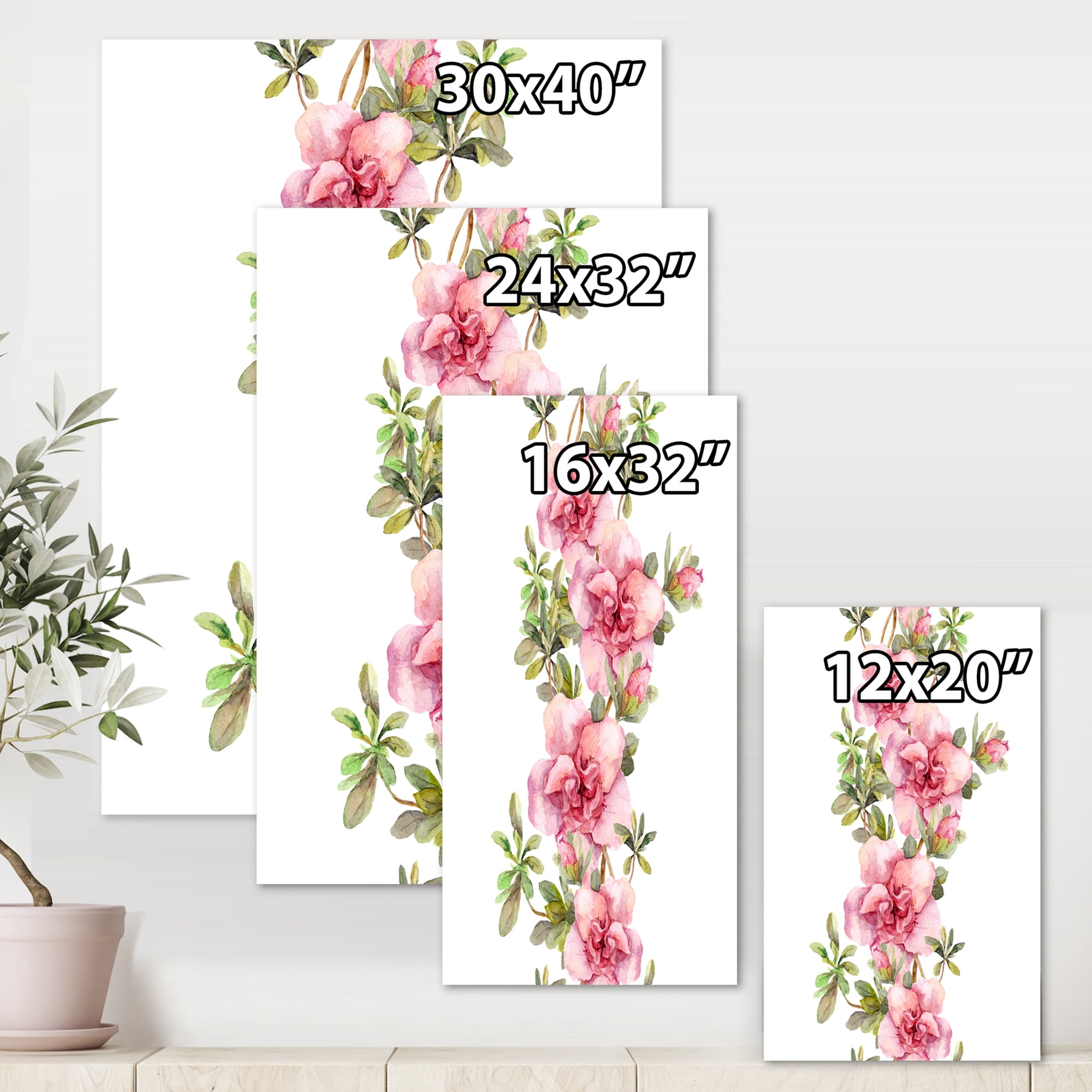 Designart ' Bouquet of Purple and Pink Flowers II ' Farmhouse Canvas Wall Art Print
