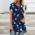 thumbnail image 1 of Fiudx Ofertas Del Día Moda Mujer Casual Cuello Redondo Impresión Blusa Manga Corta Camiseta Verano Tops, 1 of 5