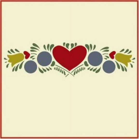 Dutch Heart 1 Stencil - Colonial Folk Art DIY Reusable Mylar Country - The Artful Stencil