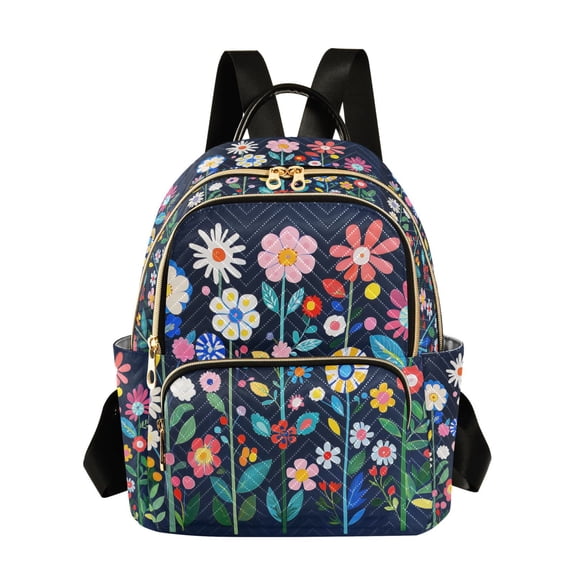 FORMRS Mini Backpack Purse for Women Travel Daypack Casual Shoulder Bag, Bloom Flowers