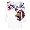 thumbnail image 6 of Levmjia Women's 3/4 Sleeve Graphic Tee England Lion 2026 Football Soccer Top Vintage Style Casual Crew Neck T Shirt Summer, 6 of 7