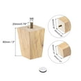 thumbnail image 2 of Unique Bargains Furniture Legs 3 Inch(80mm) Set of 4 Square Solid Wood Couch Legs, 2 of 5