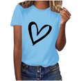 thumbnail image 1 of Diufon Hauts de la Saint-Valentin pour Femmes, Tunique Décontractée à Manches Courtes, Chandail à Col Rond, Blouse Tendance Mignonne à Imprimé Graphique, 1 of 6