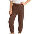 thumbnail image 2 of TrendOFT Girls Boys Sweatpants Athletic Basketball Sweat Pants Drawstring Elastic Waist Open Bottom Casual Kids Joggers with Pockets Coffee, 2 of 4