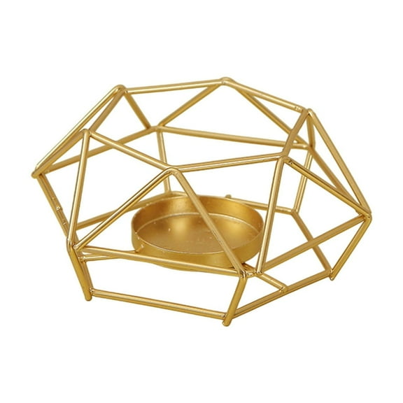 Fasiaou Geometric Candle Holder Votive Stand Accent Bulk Decorative for Thanksgiving Christmas Wedding Table Centerpiece Party Supplies Living Room Home Birthday,Gold