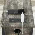 thumbnail image 5 of VECELO Nightstand with Charging Station, Tall End/Side Table with 2-Drawer and Storage Shelf, 2 USB Port & 2 Power Outlets, Oak Gray, 5 of 8