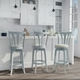 thumbnail image 6 of Hillsdale Furniture Larson Wood Bar Height Swivel Stool Blue Wire brush, 6 of 14
