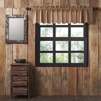 VHC BRANDS Burlap Antique White 36 In. W X 36 In. L Cotton Light Filtering Rod Pocket Curtain Window Panel Pair 51826