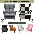 thumbnail image 6 of HUISEFOR Wingback Chair Covers, Stretch Wingback Armchair Slipcover, 2 Piece, 1 Wing Cover & 1 Cushion Cover, Full Protection, Black White Block Stripe, 6 of 7