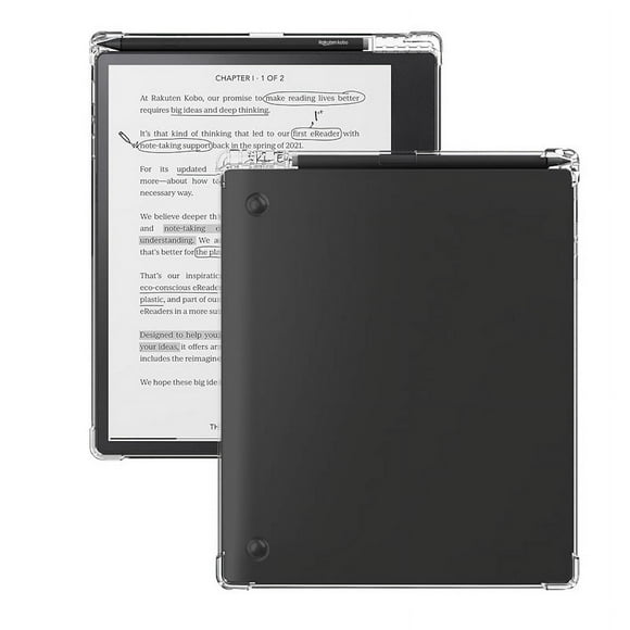 For Kobo Sage Case 8inch With Pen Slot Transparent TPU Soft Tablet Back Cover Protective Shell Shockproof E-book Reader+Gift Transparent For Kobo Sage 8inch