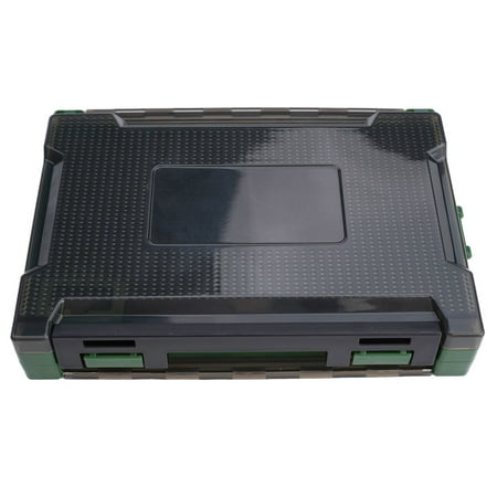 Double Layer Lure Box Portable Fishing Lure Tackle Boxes Fishing Storage Case Green