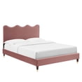 thumbnail image 2 of Modway Current Performance Velvet King Platform Bed in Dusty Rose, 2 of 10