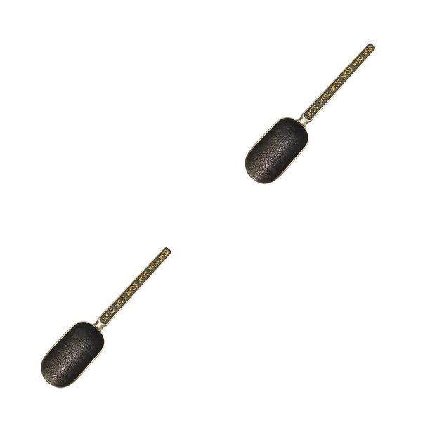 Kearding Cucharas de té de cobre antiguo chino, soporte para elegir hojas de té, diseño especial, accesorios para cucharas de té kungfú Type1 NO1