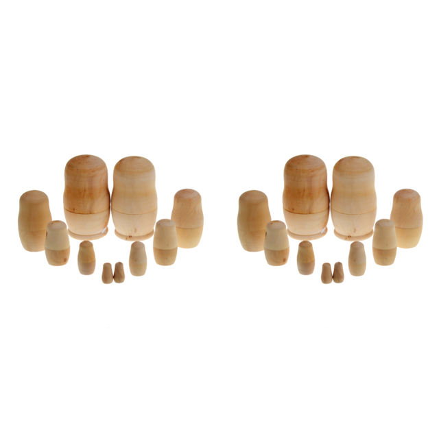 5x Embriones en Blanco DIY Sin Pintar Muñecas Rusas Anidadas Juguete Matryoshka