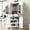 White 4 Doors 2 Drawers + MDF, variant on 71" Tall Farmhouse Kitchen Pantry Cabinet - 3 Pull-Out Organizers, 6 Door Shelves & 2 Drawers, Freestanding Cupboard for Kitchen,Black