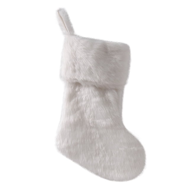 Décorations de Noël Rouges et Blanches Bas de Noël Uni Peluche Décorations de Noël Sac-Cadeau. un Bas de Noël en Peluche Blanc avec une texture Douce et Duveteuse et une Boucle pour Suspendre. Idéal pour une Utilisation comme Décoration des Fêtes Ou Porte-Cadeau, Il Peut Être Suspendu sur les Arbres de Noël, les Foyers Ou dans les Pièces pour Rehausser l'Atmosphère festive. Parfait pour Ajouter une Touche de Noël Classique à Votre Maison.