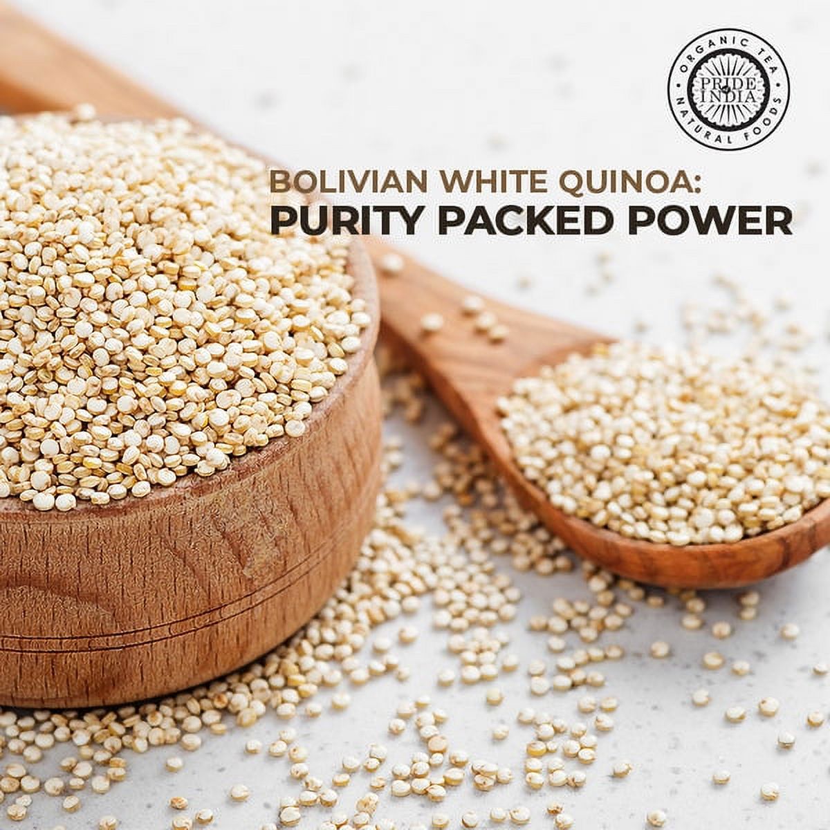 Pride of India - Pack of 6 - Royal Bolivian White Quinoa, 3 lbs Jar, Protein Rich, Gluten-Free Quinoa Wholegrain