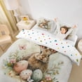 thumbnail image 2 of Erosebridal Vintage Easter Eggs Queen Duvet Cover Set,Pink Butterfly Rustic Leaves Kids Bedding For Girls Reversible 3 Pieces,No Comforter, 2 of 6