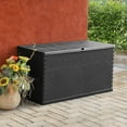 thumbnail image 2 of vidaXL Garden Storage Box Anthracite 120x56x63 cm PP Rattan, 2 of 5