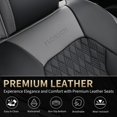 thumbnail image 4 of FLORICH Car Seat Covers Front, Luxury Nappa Leather Seat Covers, Breathable and Waterproof, Automotive Seat Covers Universal for Most Cars, Gray & Black, 4 of 7