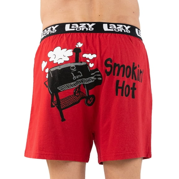 LazyOne Funny Animal Boxers, Novelty Boxer Shorts, Humorous Underwear, Gag Gifts for Men (Smokin' Hot, Large)