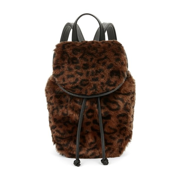 Scoop Scoop Faux Fur Leopard Mini Backpack Women's