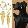 thumbnail image 1 of Pendientes Conos Oro Salvador Moda Creativo Aleación de zinc Ligero ClipOnHoop giratorio, 1 of 9