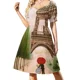 thumbnail image 1 of En la Torre Eiffel Vestido de manga corta Conjuntos elegantes para mujer Vestidos para mujer, 1 of 7