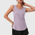 thumbnail image 5 of Ruched Tank Tops for Women, Workout Tank Tops for Women Loose Fitting, Crossback Keyhole Hollow out Sports Tank Tops, Running Sleeveless Yoga Gym Tank Tee Camisole Tops for Lady 0 Purple XXL, 5 of 9