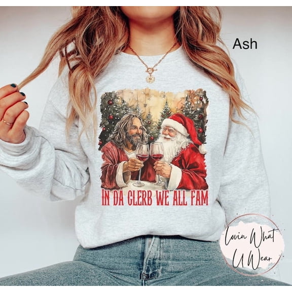 Funny Christmas Sweatshirt In Da Clerb Shirt Cute Santa Shirt Ugly Christmas Party Sweater