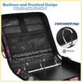 thumbnail image 4 of Zipper Binder with Shoulder Strap 2 inch 3 Ring Waterproof File Folder Organizer Bag 500 Sheet Hand-drawn Flowers and Snowflakes, 4 of 8