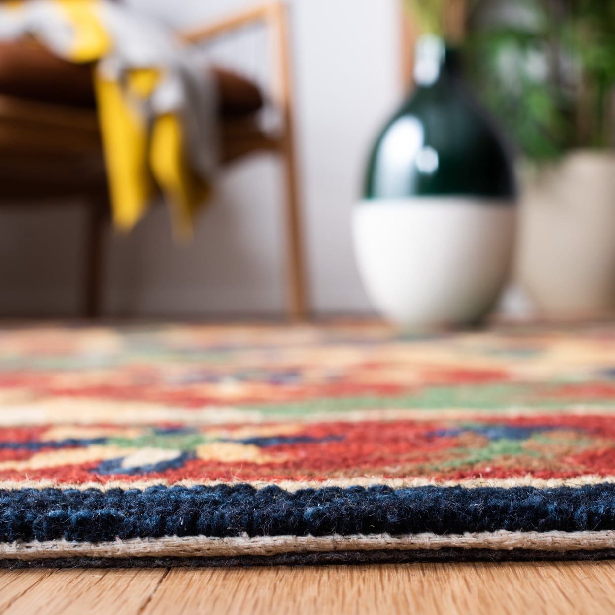 SAFAVIEH Heritage Alden Tribal Wool Area Rug, Red/Green, 9' x 12'