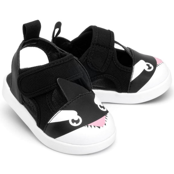 ikiki Killer Whale Squeaky Toddler Sandals | Black