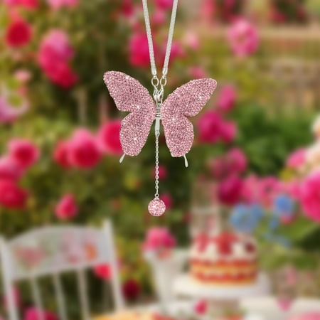 Fasiaou Car Hanging Accessories Crystal Car Rear View Mirror Car Decorative Accessories For Women Gifts Hanging Ornament Pendant/house/A Gift