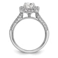 thumbnail image 2 of Solid 14k White Gold Ascher Halo Diamond Side-Stones with CZ Cubic Zirconia Center Stone Engagement Ring Size 9, 2 of 8